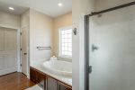 Large Master Bathroom with Jacuzzi Tub and Standing Shower